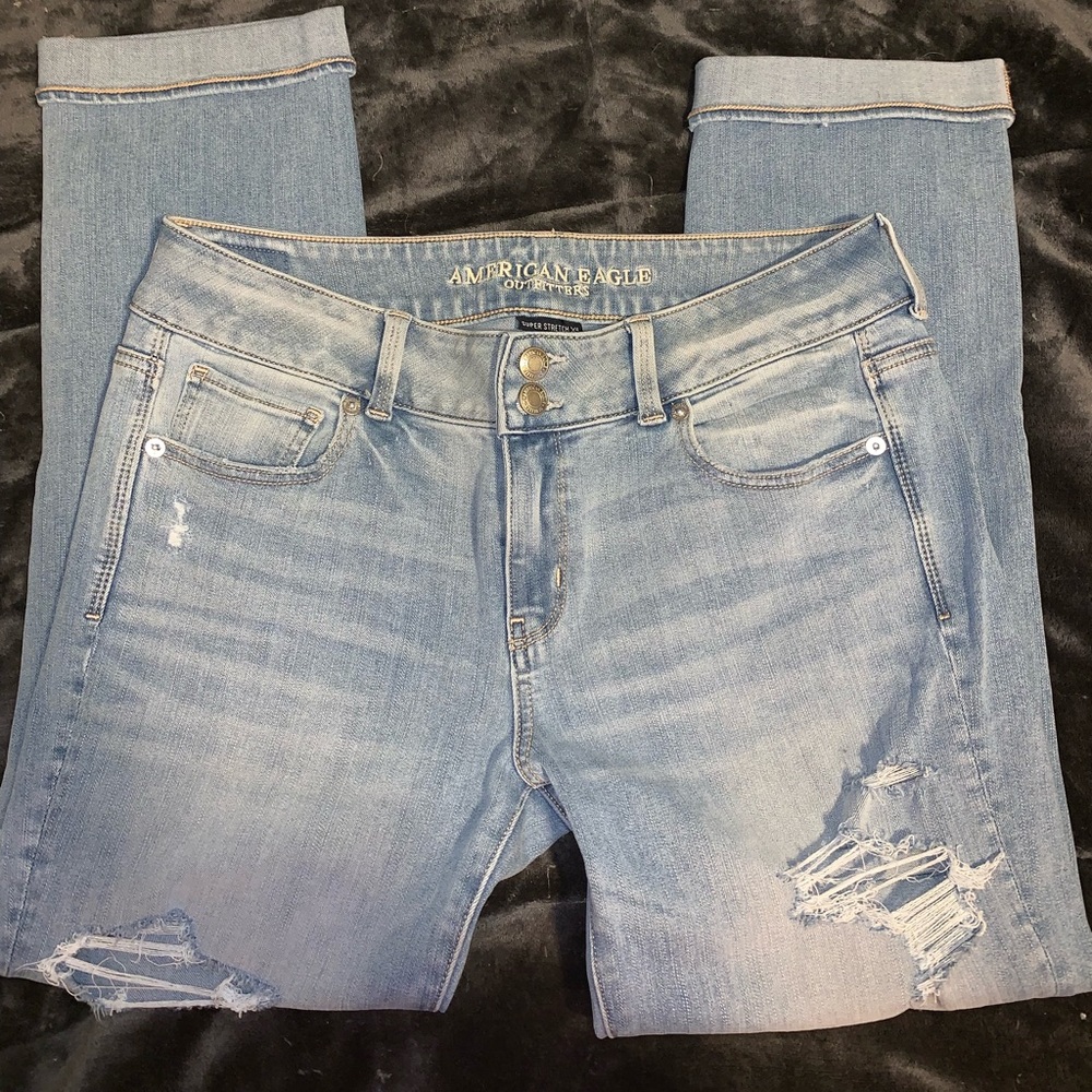 American Eagle artist crop jeans